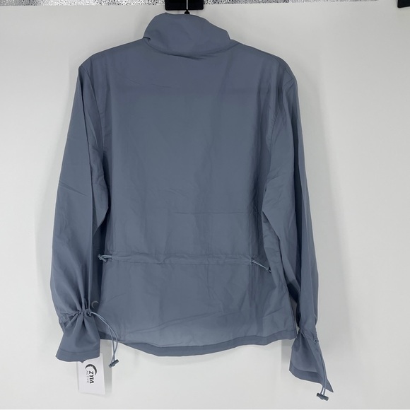 ZYIA Active Gray Drawstring Light Windbreaker Jacket Full Zip Women Size m - Picture 6 of 9